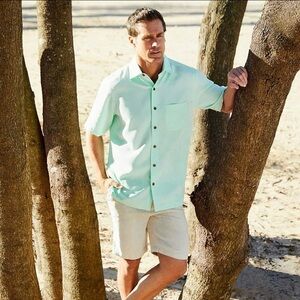 Caribbean Men's Tan Flat Front Shorts. BIG MAN